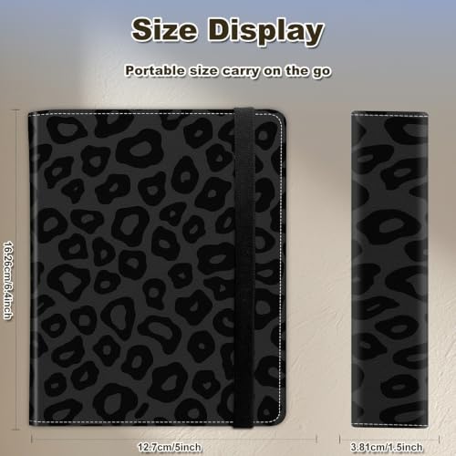 Image of Photo Album 4x6 120 Photos with Strong Elastic Band, Black Leopard Print | Large Capacity Premium Leather Picture Album, Portable Wallet Albums Photo Book for Family Anniversaries Wedding Baby
