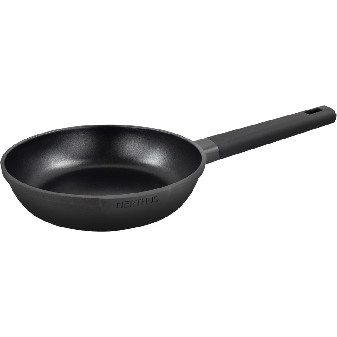 NERTHUS FIH 1562 - Cast Iron Aluminium Pan with Quantanium Non-Stick Coating - Suitable for Induction, Gas and Glass Ceramic - Ergonomic Heat Resistant Handle