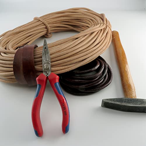 esnado Leather Cord Round 6 mm Brown 10 Metres - Image 2