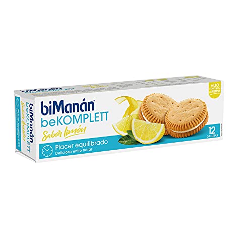Bimanán Be Komplett Galletas Con Relleno Sabor Limón. Ricos En Fibra Y Con 6 Vitaminas - Caja Con 12 Unidades