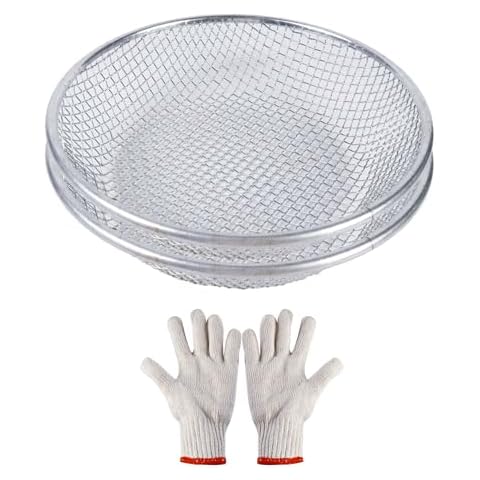 ZFYOUNG 2pcs 1/4 Inch Compost Sifter for Garden Sand Soil,Soil Sifter Mesh Gardening Tool,Sifter for Rocks,Compost Sifter,Sand Screen,Garden Potting Mesh Sieve Sifting Pan,for 5 Gallon Bucket.… Cover