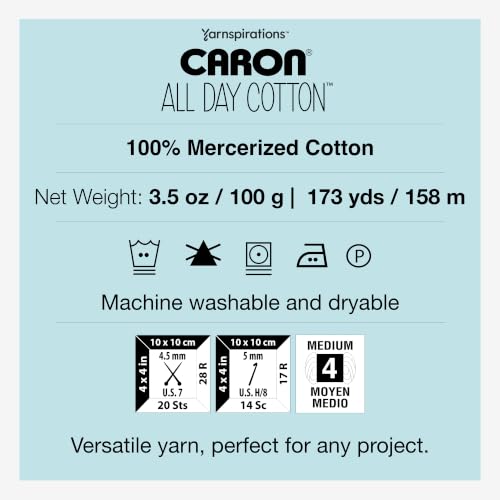 Caron All Day Cotton Prints Yarn for Crocheting, Starling, 3-Pack by Caron - Used condition - Image 7