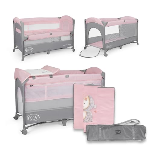 ms Innovaciones Cuna De Viaje Y Cuna Colecho - 2 En 1 - Dos Alturas, Cambiador Y Mosquitera De Serie
