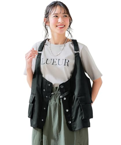 nissen レディース多ポケット軽量ベスト 黒 L~LL