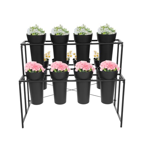 Chariot à fleurs en métal pour terrasse extérieure et bar à fleurs de mariage