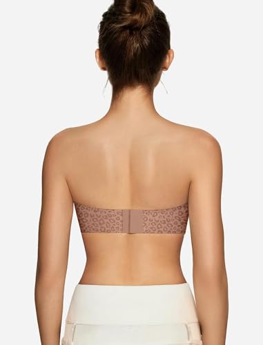 Image of OEAK Womens Strapless Bras Jelly Push Up Bandeau Bra Non Slip Wireless Supportive Padded Bras Seamless Comfortable Tube Bra