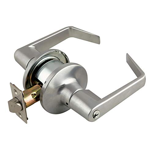 Review Design House 701839 C-Series 2-Way Adjustable Entry Door Lever, Satin Chrome, 14 Piece