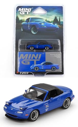 Diecast Model Car Compatible with Mini GT Mazda Miata MX-5 (NA) Tuned Version Dark Blue Limited Edition 1/64 MGT01069