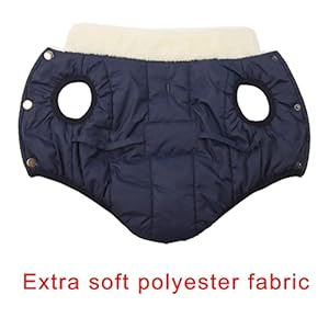Fleece Lined Warm Dog Jacket for Puppy Winter Cold WeatherSoft Windproof Small Dog CoatBlue S
