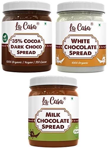 Image of La Casa Choco Spread Combo - Dark+Milk+White Chocolate Spread | 3x350g |