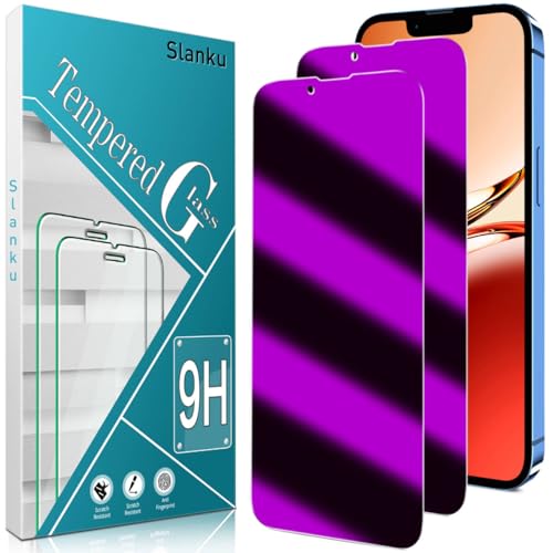 Verre anti-espion iPhone 13 et 14 anti-lumière bleue Slanku