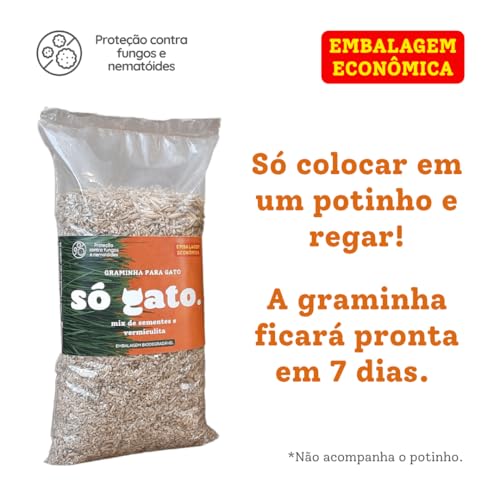 Graminha Mix Para Gatos - Embalagem Econômica - Petisco 100% Natural - SóGato