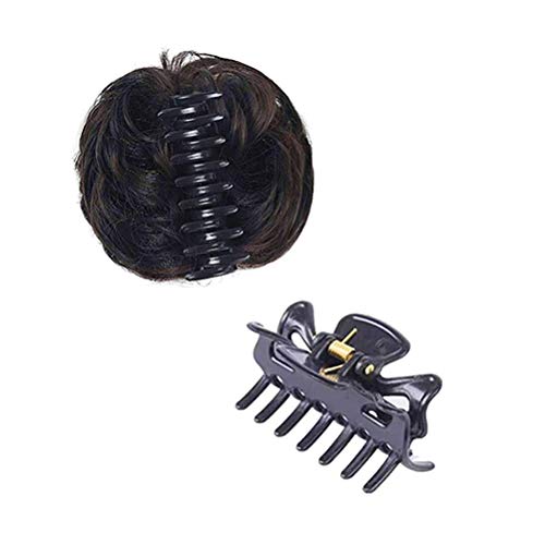 Usmato Clip en moño desordenado, postizo de moño con Banda elástica, Lazo para el Pelo de moño desordenado, Extensiones de Cabello postizo, Pinza de extensión para Mujeres, niñas, 1 Pieza Cover