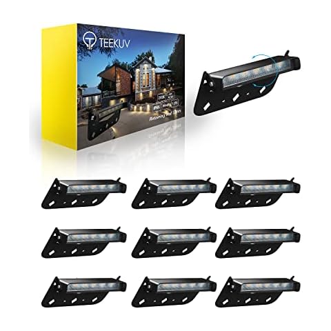 Teekuv 10 Pack 4 Inch LED Hardscape Lighting, 1.2W Retaining Wall Lights IP65 Waterproof Paver Lights, 12V AC/DC Low Voltage Outdoor Lights, Soft White 2700K Landscape Lighting, 50,000 Hours Lifespan Cover