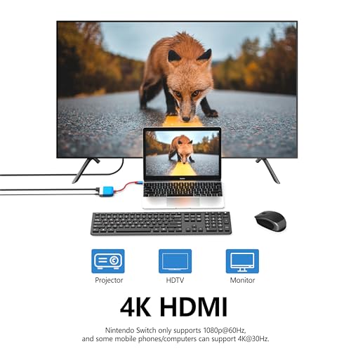 Image of Switch Dock for Nintendo Switch 2 /Switch /OLED, 3-in-1 Portable TV Dock with 4K@60Hz HDMI USB 3.0 Port USB C PD 100W Charging,Mini Travel Dock Replacement for Switch Docking Station.