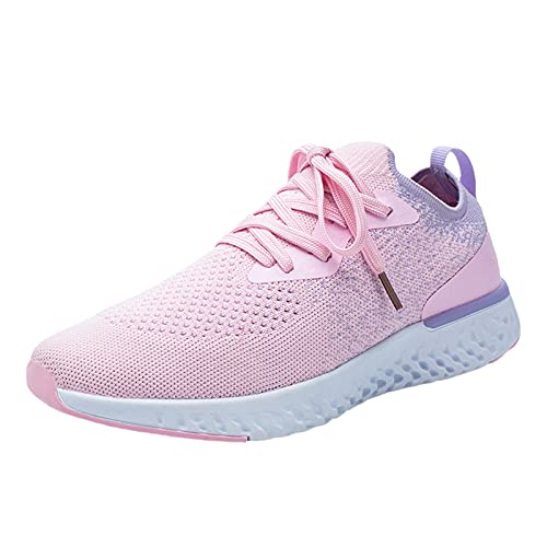 NJGRAE Damen Sneaker Sportschuhe Freizeitschuhe Luftkissen Damen Turnschuhe Sport- & Outdoorsandalen Damen Trainer Sportliche Laufschuhe Sport Walking Turnschuhe Leichtes Tennis (ha3-Pink, 37) Cover