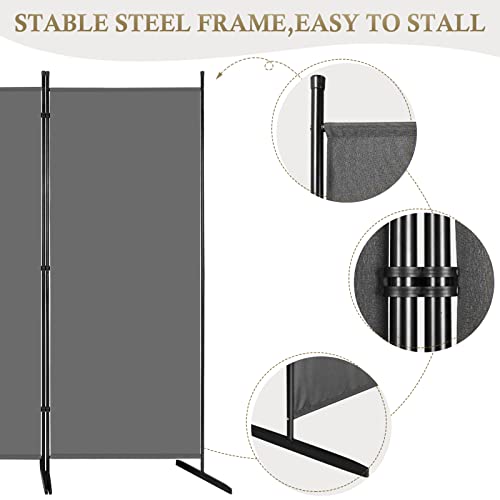 Room Divider 3-Panel Folding Portable Office Walls Divider, Folding Privacy Screens Reduce Ambient Noise in Workspace, Classroom and Healthcare Facilities - 102 W X 16\" D x 70\" H (Grey)