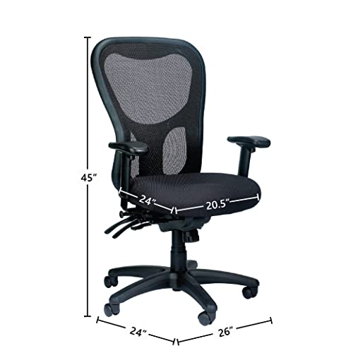 Eurotech Seating Apollo High Back Chair With Seat Slider, Black #TOP2
