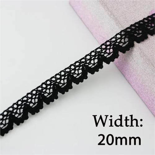 Tela de encaje negro de algodón y materiales de cinta para coser manualidades 5