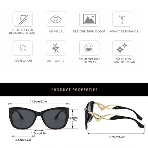Lunettes de soleil œil de chat oversize avec verres dégradés - 7