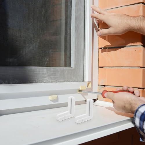 HAOBIN 20 Stück Eckhalterungen Für Fliegengitter Eckverbinder für Fliegengitter Insektenschutz Fenster Alurahmen Ersatzecken Für Fliegengitterrahmen L Halterungen Für Fenster und Türen (A)