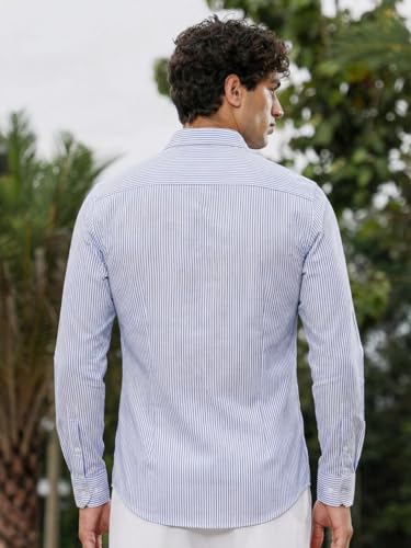 Image of Formal Striped Shirt for Men| Premium Cotton| Full Sleeves| Slim Fit |Breathable Fabric.09