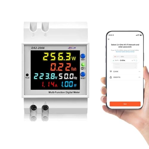 Medidor de electricidad WiFi Dioche D52-2066 con pantalla digital y función de memoria multifunción