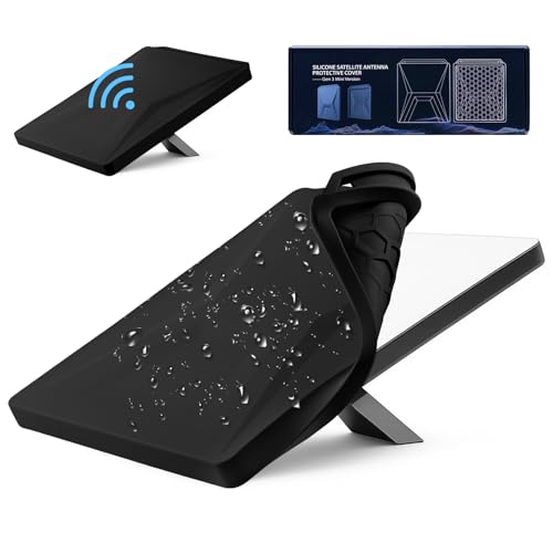 Shockproof & Scratch-Resistant Starlink Mini Case - Liquid Silicone Protective Cover with Handle & Hanging Hole - Signal-Friendly Starlink Mini Accessories for All-Weather Guard (Black)