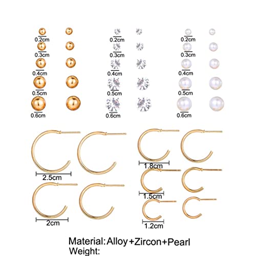 Image of ANNACREATIONS Stylish combo of pearl stud hoop earrings set for Women Girls