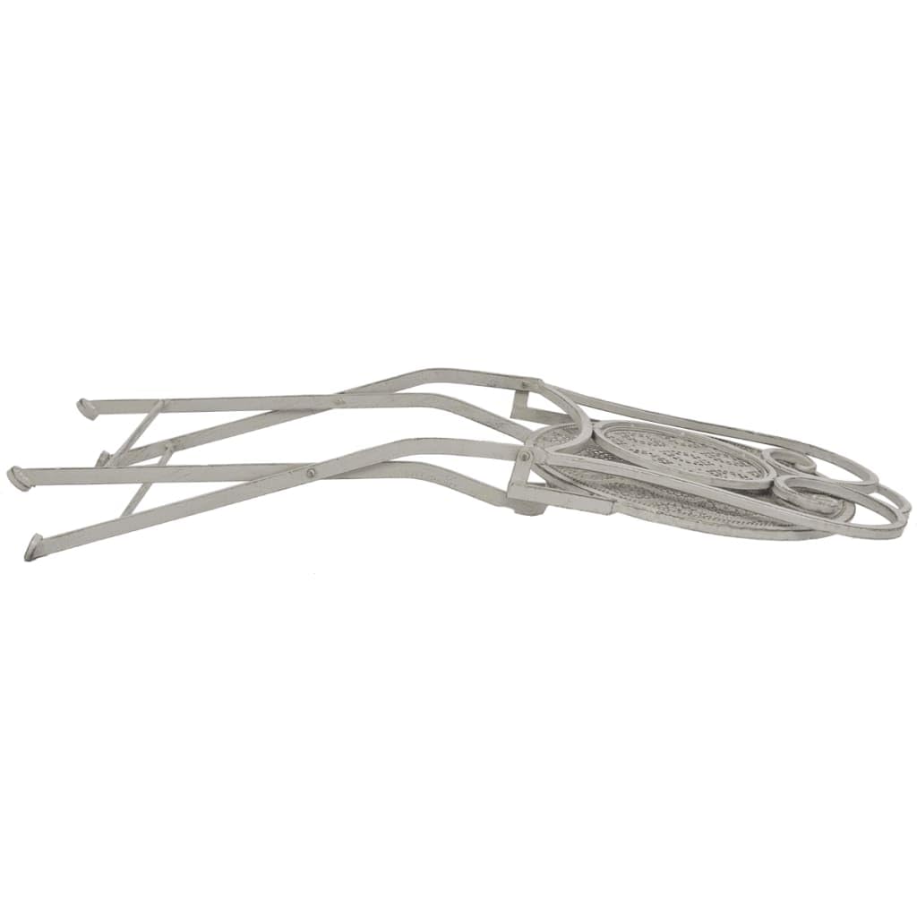 Home Garden, set da 3 pezzi da bistrot grigio acciaio