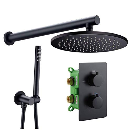Mitigeur thermostatique anti-brûlure noir mat pour résoudre les variations de température