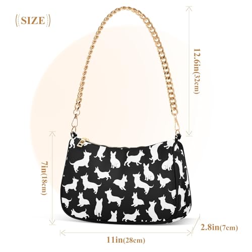 Clutch Shoulder Bags Tote Evening Purse Handbags for Women Dog Black White Hobo Bags with Zipper Closure3