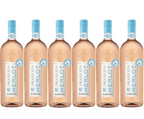 Grand Sud - Alkoholfreier Roséwein, Frischer und fruchtiger Merlot Rosé (6 x 1 L)