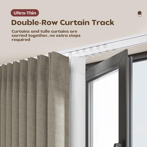 Barra de doble corte ultrafina de 70 cm para cortinas modernas de techo 4