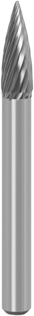 MACHSWON Carbide Die Grinder Bits Grinding Head Diameter 6mm,1/4" Shank Single Cut Tungsten Steel Rotary Burr Carving Tools for Woodworking Grinding,Metal Polishing,Engraving G0618M06
