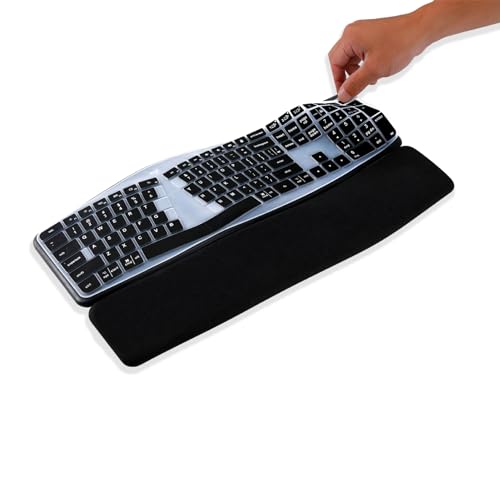 Keyboard Cover for Logitech Ergo K860 Wireless Ergonomic Keyboard,Waterproof Silicone Keyboard Protector Skin for Logitech K860 Split Keyboard Ultra Thin Dust-Proof Protective Accessories