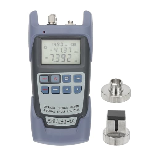 PATIKIL Portable Fiber Optic Cable Tester, 20MW Visual Fault Locator Optical Power Meter with SC FC Connector Test Equipment for Network Testing
