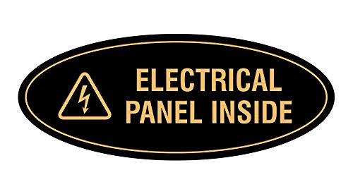 Panneau électrique intérieur Signs ByLITA plaque signalétique noire et dorée