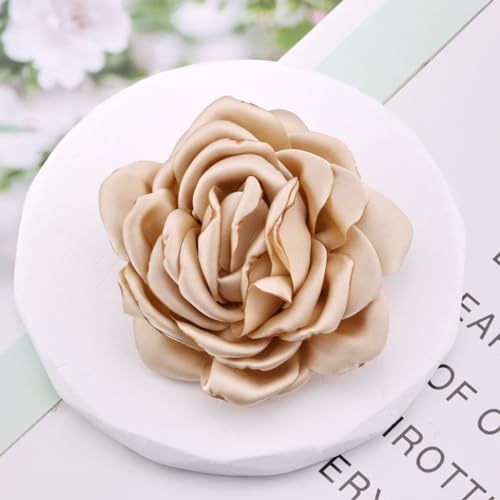 Image of CSIYANJRY99 Dainty Feather & Rose Flower Large Brooch Lapel Pins Delicate Elegant Handmade Flower Brooches Pin Classic for Wedding Party Dance Banquet for Women Dress Suit Ceremony Clothes Accessories Jewelry Valentine's Day Gifts