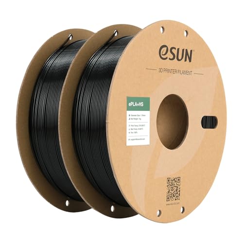 Image of eSUN High Speed PLA+ Filament 1.75mm, 3D Printer Filament Speedy PLA Plus for Fast Printing, 1KG per Spool, 2 Spools 3D Printing Filament, Black