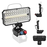 bumxca LED投光器 【マキタ互換品】 ワークライト 【100W・6500K・4200LM】 作業灯 【48個高輝度LEDチップ+高輝度平面パネル】 投光器 充電式 【無段階調光＆2700K-6500K無段階調色】180角度調節 18Vバッテリー対応 高速冷却 USB/Type-C充電 IP66防水 フック付き light 非常用照明/作業/夜釣り/防災/停電【本体のみ バッテリー別売り】