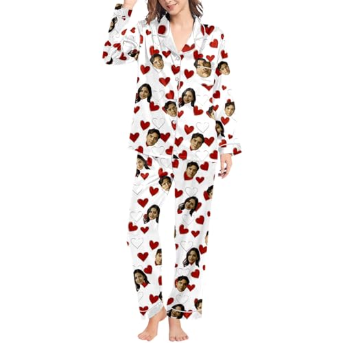 Pijama de San Valentín para parejas conjunto casual de manga larga para noches de invierno en casa