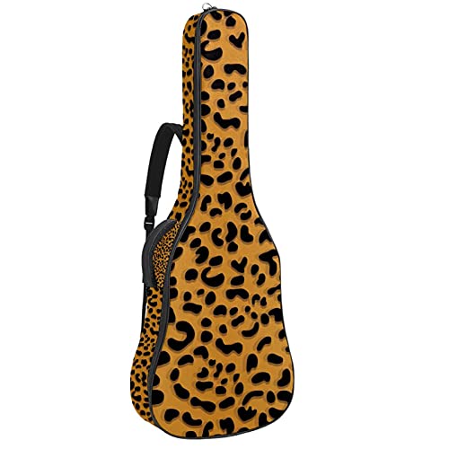 Housse de guitare acoustique léopard 106 cm rembourrée antichoc pour basse et folk