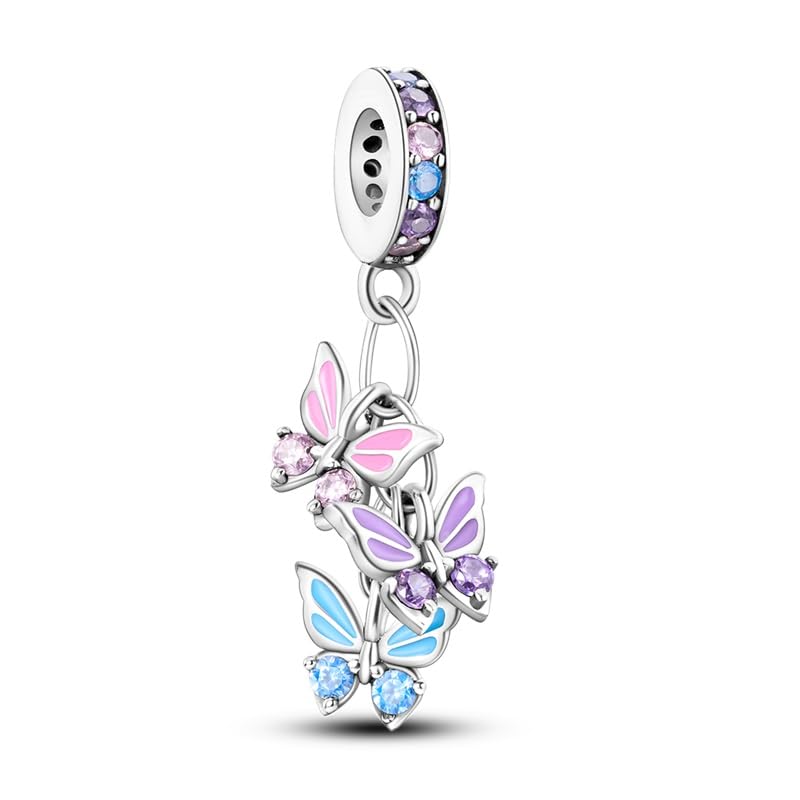 TINSLO Ciondolo Argento Sterling 925 con Cubic Zirconia Pendenti per Pandora Braccialetti, Compatibile con Braccialetti e Collane europei, perfetto Regali per Moglie e Ragazze