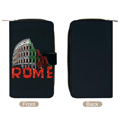 Rome Colosse-um Italy Souvenir Womens Wallet Travel Long Purse Zippered Clutch Credit Card Holder for Men3
