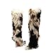 FancyQueen Faux Fur Boots for Women Knee High Furry Heel Boots Fashion Pointed Toe Snow Winter Booties Warm Women Fur Heel boots Boot