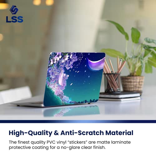 Image of LSS 15 15.6 Inches Laptop Notebook Skin Sticker with 2 Wrist Pads - Reusable Cover Protector Vinyl Sticker Cover Decal Fits 13 inch - 16 inch HP Asus Acer Samsung - Night Floral Pattern