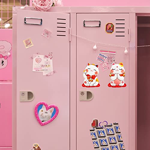 Cheeseandu LO-7686 2Pcs Fortune Cat Fridge Magnets Cute New Year Fridge Magnets Refrigerator Stickers Cute Chinese New Year Party Supplies thumb #2
