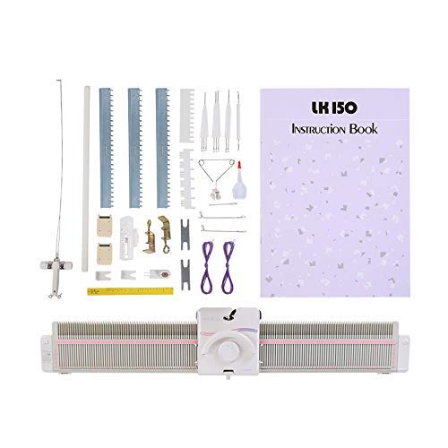 LK150 6.5mm Mid Gauge Plastic Domestic Knitting Machine Includes Yarn Needles Accessories for Adults/Kids