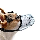 JOYPAWS Dog Muzzle, Breathable Soft for Small Dogs to Anti & Prevent Barking Biting Chewing, Reflective & Adjustable Basket Muzzle with Air Mesh for Toy Poodles Blue S